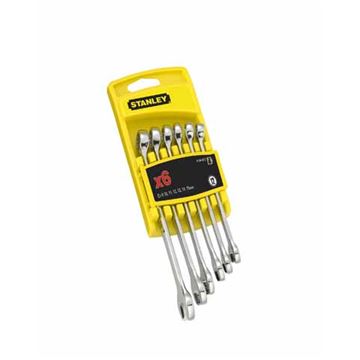 6dílná sada leštěných očkoplochých klíčů STANLEY