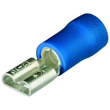 Ploché zásuvkové koncovky izolované, modrá/100ks, Knipex