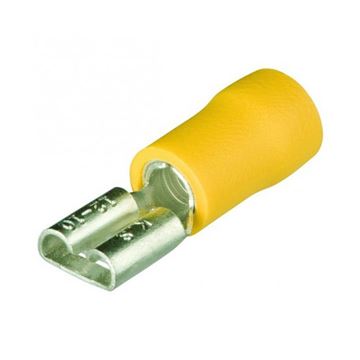 Ploché zásuvk.konovky izol,žlutá/100ks Knipex 9799022