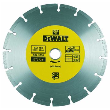 Diamantový kotouč profi ze slinutých karbidů na suché řezání betonu a cihel 230x22,2mm DeWalt