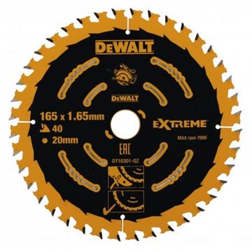 Pilový kotouč Extreme pro přenosné pily 165x20mm 40z ATB 20 stupňů DeWalt