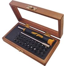 Sada nástavců MICRO 4mm se šroubovákem v dřevěné kazetě 30-dílná Narex