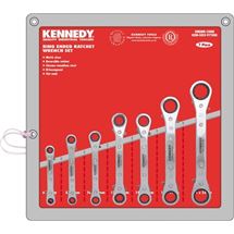 Sada ráčnových očkových klíčů s páčkou 7-dílná, 6-22mm Kennedy