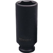 Hlavice 1/2" průmyslová rázová palcová 1-1/8" prodloužená 6-hranná CrMo Kennedy
