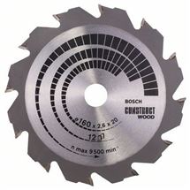 Pilový kotouč Construct Wood 160 x 20/16 x 2,6 mm, 12 Bosch