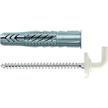 Fischer Hmoždinka univerzální UX 8x50 WH W s límečkem a bílým pravoúhlým hákem, 25 ks v balení