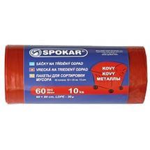 Sáčky na tříděný odpad 60L - 10 ks, červené - na kovy