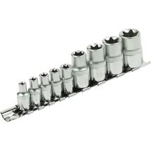 Hlavice nástrčné vnitřní TORX , sada 9ks, 1/4",1/2", CrV (8818114) EXTOL PREMIUM