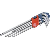 L-klíče IMBUS prodloužené, sada 9ks, s kuličkou, 1,5-10mm (8819312) EXTOL PREMIUM