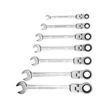 Klíče ráčnové očkoploché s kloubem, sada 7ks, 8-19mm (8816105) EXTOL PREMIUM