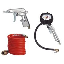 Pneu nářadí 3-dílná sada Měření tlaku pneu,pistole,hadice spirálová Einhell