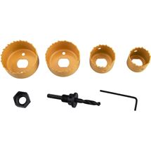 Vrtáky vykružovací korunkové, 4 průměry O 32-54mm, HSS/Bi-metal (1808) EXTOL CRAFT