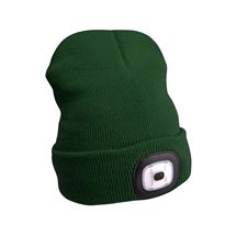 Čepice s čelovkou 45lm, nabíjecí, USB, tmavě zelená, univerzální velikost (43192) EXTOL LIGHT