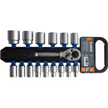 Hlavice nástrčné, sada 16ks, 1/2", CrV (6529) EXTOL PREMIUM