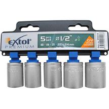 Hlavice nástrčné, sada 5ks, 1/2", CrV (65603) EXTOL PREMIUM