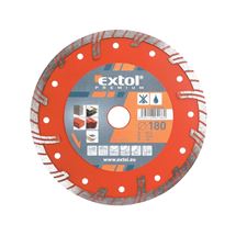 Kotouč diamantový řezný TURBO PLUS - suché i mokré řezání, O 180x22,2x2,8mm (8803034) EXTOL PREMIUM