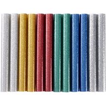 Tyčinky tavné, mix barev se třpytem (glitter), pr.11x100mm, 12ks (9911) EXTOL CRAFT