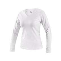 Tričko CXS MARY, dámské, výstřih do V, dlouhý rukáv, bílá (1620-121-100-00) CXS