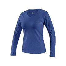 Tričko CXS MARY, dámské, výstřih do V, dlouhý rukáv, středně modrá (1620-121-413-00) CXS