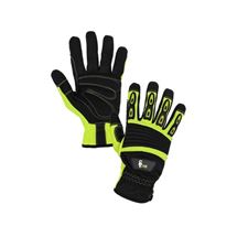 Rukavice YEMA, kombinovaná, žluto-černá, vel. 10 (3220-015-160-10) Canis Safety
