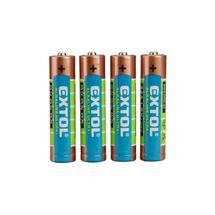 Baterie alkalické, 4ks, 1,5V AAA (LR03) (42010) EXTOL ENERGY