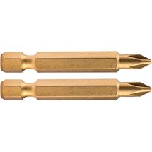 Hrot křížový phillips, sada 2ks, PH 1x50mm,titan. úprava, S2 (4741281) FORTUM-KITO