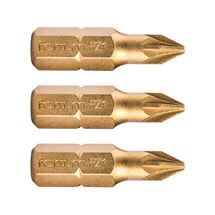 Hrot křížový pozidriv, sada 3ks, PZ 1x25mm,titan. úprava, S2 (4741371) FORTUM-KITO