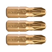 Hrot křížový pozidriv, sada 3ks, PZ 3x25mm,titan. úprava, S2 (4741373) FORTUM-KITO