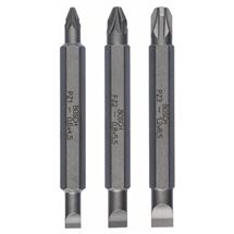 Bosch 3dílná sada oboustranných čepelí S 1,2x6,5, S 0,6x4,5, S 0,8x5,5; PZ1, PZ2, PZ3; 60 mm