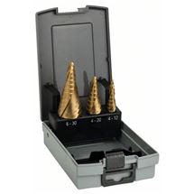 3dílná sada stupňovitých vrtáků HSS-TiN - 4-12; 4-20; 6-30 mm BOSCH