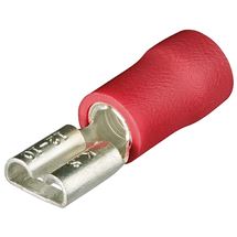 Ploché zásuvkové koncovky izolované, červené/100ks, Knipex