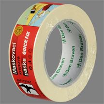 Maskovací krepová páska 60°C 19mm světle žlutá Den Braven