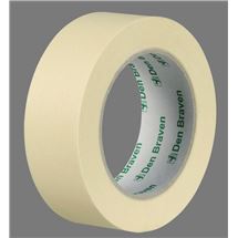 Maskovací krepovací páska 80°C 30mm světle žlutá Den Braven